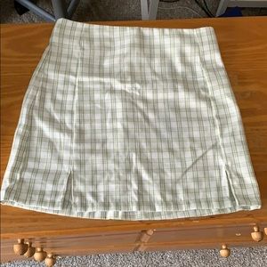 Green and White Mini Skirt